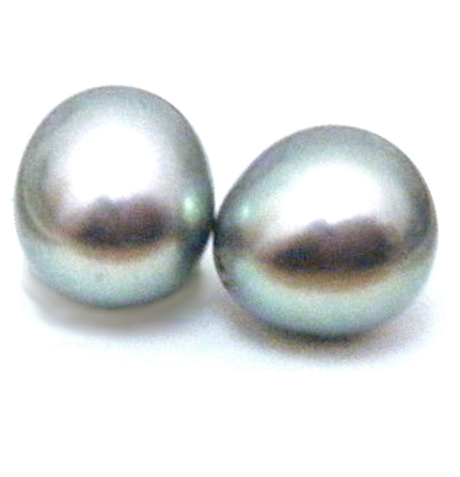 Grey 6.5-7mm Half Drilled Drop Pair